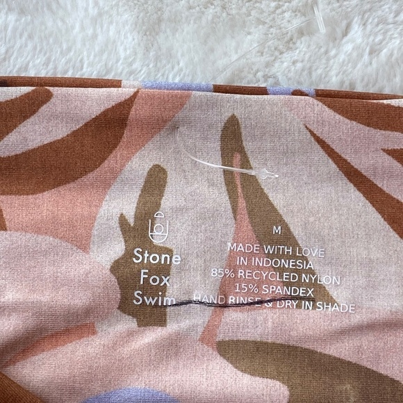 New! Stone Fox Swim lele knotted bandeau top pastel petal 19660 - Picture 10 of 11